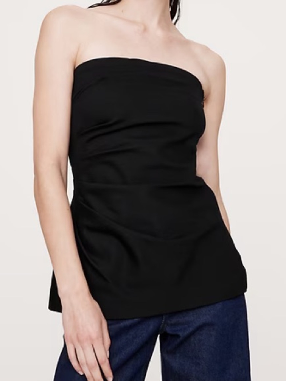 NWT Banana Republic Black Ponte Tailored Strapless Top
